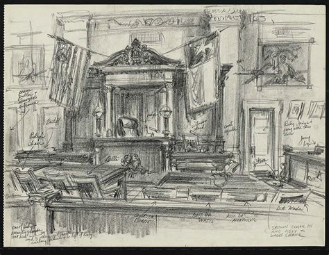 10+ Rare Courtroom Sketches From Most Infamous Trials Where No Cameras ...