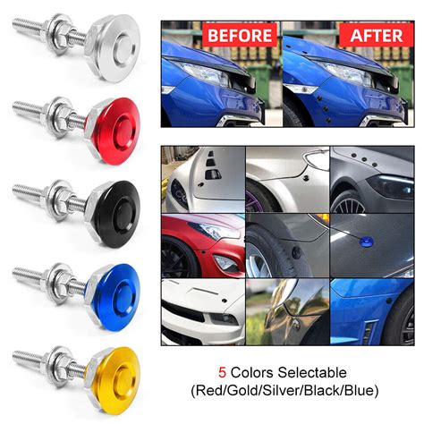 2pcs Push Button Quick Release Hood Bonnet Pins Lock Clip Car Bumper Latch Kit S Ebay