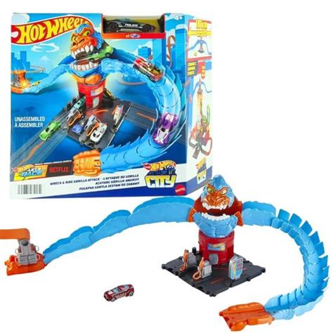 Pista Hot Wheels City Posto Ataque Do Gorila Hdr Mattel Pistas De