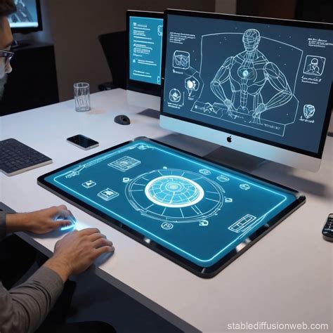 Holographic AI Assistant Stable Diffusion Online