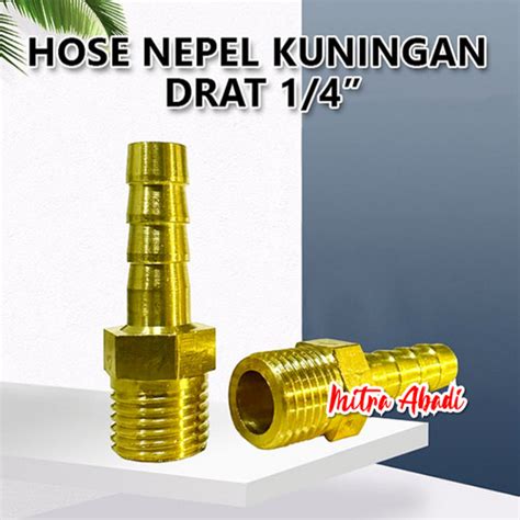 Jual Hose Nepel Nipple Selang Kuningan Drat Luar Inch Jakarta