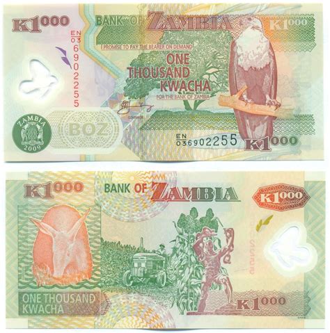 ZAMBIA NOTE 1000 KWACHA 2009 POLYMER P 44g UNC Numismatica Cameroni