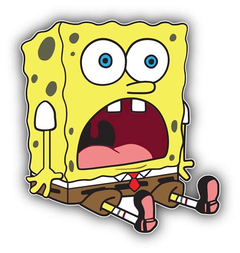 Spongebob Shocked Squidward Sticker Spongebob Drawings Mini Canvas ...