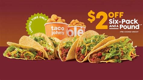 Get $2 Off Six-Pack And A Pound Deal At Taco John's | Food Senpai