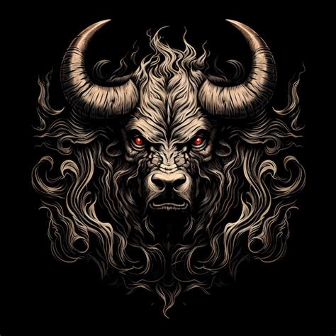 Premium AI Image | minotaur tattoo design illustration