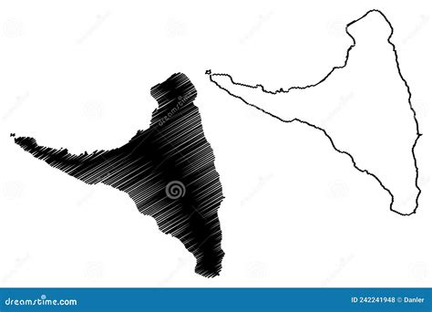 Anjouan Island Union of the Comoros Map Vector Illustration, Scribble ...
