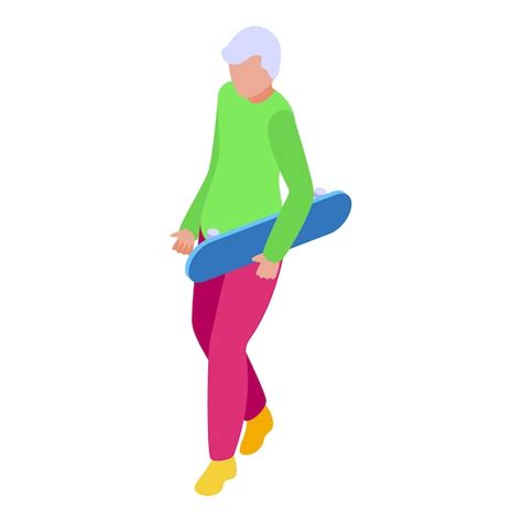 Premium Vector Elderly Man Is Walking With His Skateboard