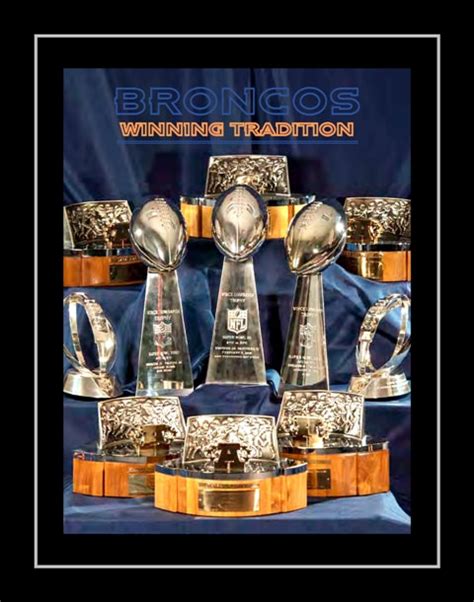 enver Broncos Super Bowl Trophies Poster, Unique Awards Gift