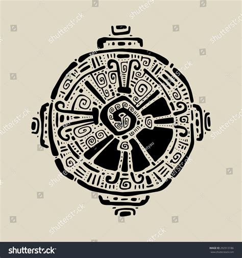 Símbolo Hunab Ku Maya Dibujo Manual Vector De Stock Libre De