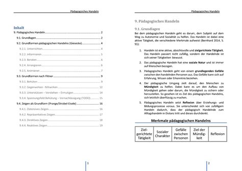 Grundformen Pädagogischen Handelns für Studierende Handeln Handeln