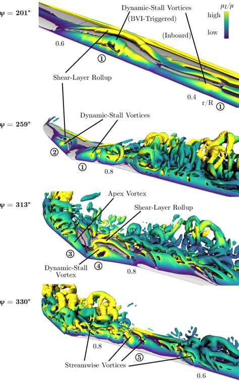 Visualization Of Dynamic Stall Vortices And Flow Separation By Means