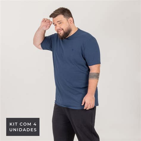 Kit Camisetas Masculinas Plus Size Em Algod O Eg Pcio Longford R