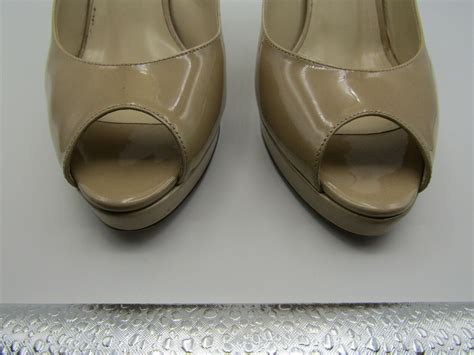 JIMMY CHOO NOVA PATENT LEATHER NUDE HEELS SIZE 41 5 1 Gem