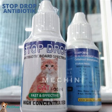 Jual Stop Drop Cat Ml Antibiotik Board Spectrum Kucing Shopee