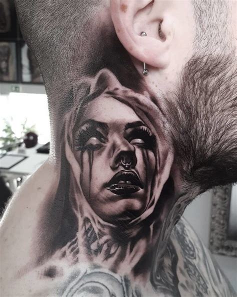 Pin By Roca On A Side Neck Tattoo Full Neck Tattoos Neck Tattoo For Guys