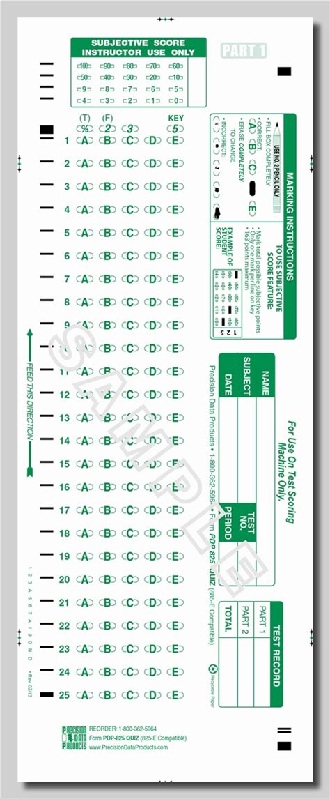 Printable Scantron Sheets Online For Teachers