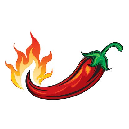 Spicy Chili Pepper Clip Art Cartoon With Simple Vector Image Clip Art