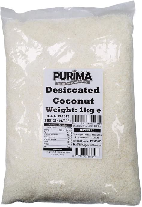 Desiccated Coconut 1kg Natural Shredded Raw Dried Flakes Desicated Dry ...