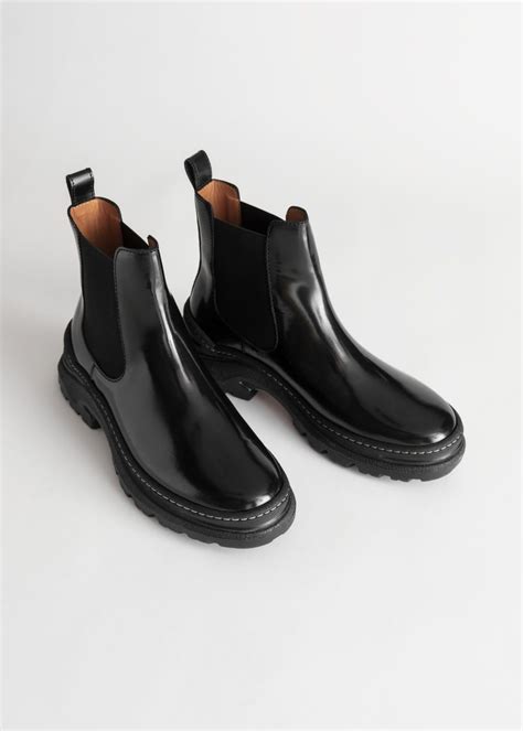 Chunky Platform Leather Chelsea Boots Chelsea Boots Leather Chelsea Boots Boots