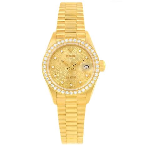 Rolex President 18k Yellow Gold Jubilee Dial Diamond Ladies Watch 69138 Swisswatchexpo