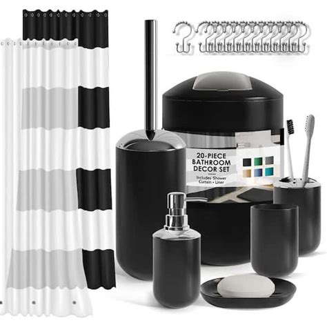 Aoibox 20 Piece Bathroom Accessory Set With Shower Curtain Set Soap