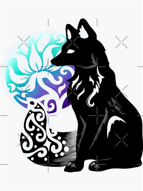 Floral Black Fox Sticker For Sale By Lady Lilac Redbubble