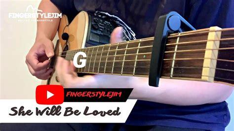 She Will Be Loved Fingerstyle Guitar Cover Fingerstylejim Youtube