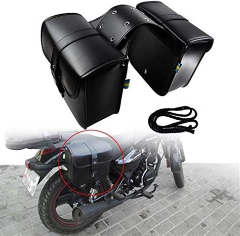 Rextek Motorcycle Sissy Bar Saddle Bags Saddlebags Softail Pu