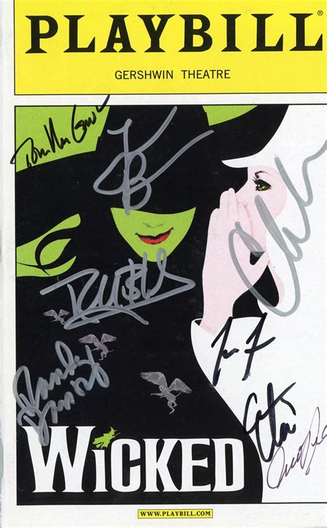 Wicked Broadway Cast Autograph Signed Playbill