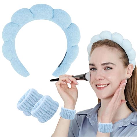 Spa Headbands For Washing Face Spa Wristband Set Sponge Makeup Skincare