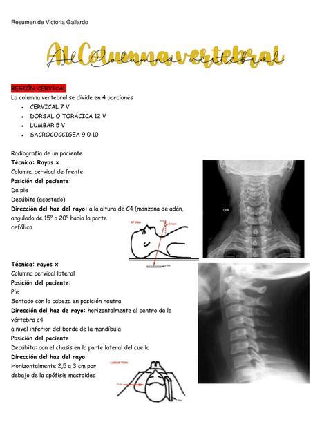 Diagnostico por imágenes Columna vertebral Victoria Gallardo uDocz