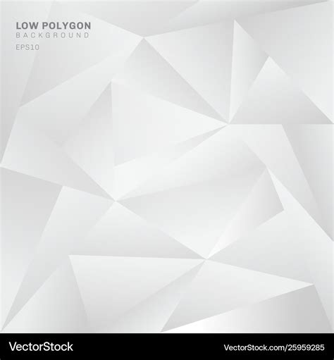 Abstract Low Polygon White Background Geometric Vector Image