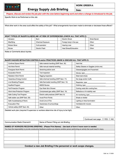 Job Briefing Template Fill Out And Sign Online Dochub