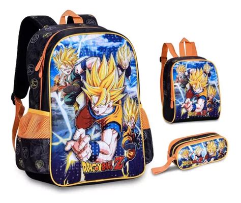 Mochila De Costas Lancheira E Estojo Dragon Ball Z MercadoLivre