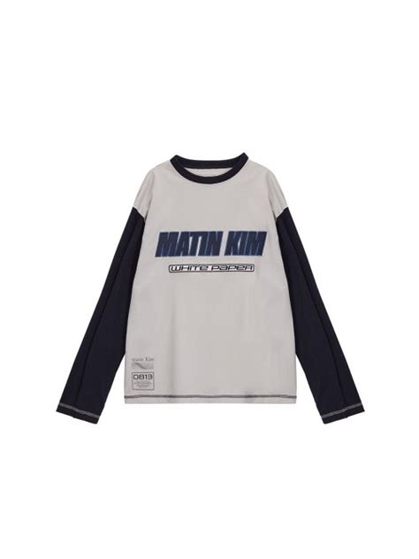 MUSINSA MATIN KIM MATIN SPORTS CLUB LONG SLEEVE TOP IN NAVY