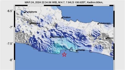 Gempa Bumi Kabupaten Pangandaran Jawa Barat Minggu 24 Maret 2024