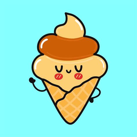 Premium Vector Cute Funny Ice Cream Character