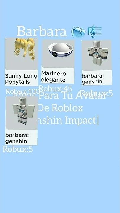 Avatar Roblox Bárbaragenshin Impact Mitsuki R Youtube