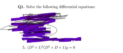 Solved Q1 Solve The Following Differential Equations Sy