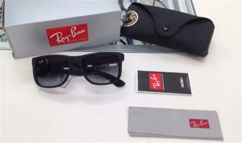 Óculos de Sol Ray Ban Justin Preto Fosco Lente Preta Degrade Masculino