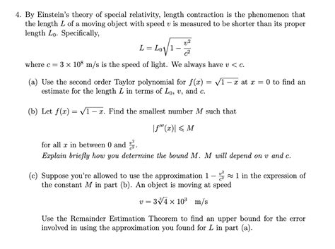 Solved By Einsteins Theory Of Special Relativity Length