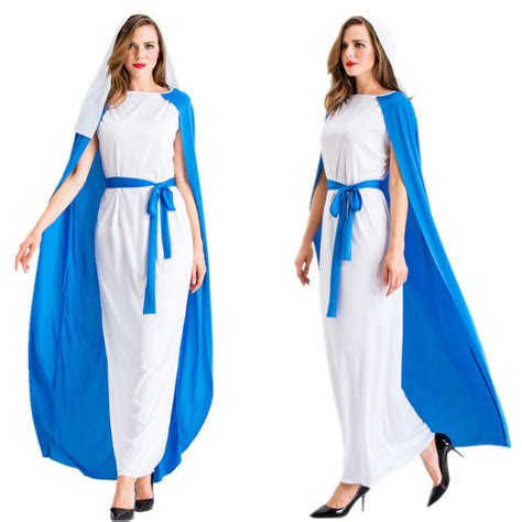 Mama Mary Costume for Adults Mother Mary Cosplay for Women Nativity ...