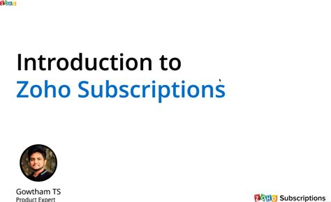 Zoho Subscription Overview