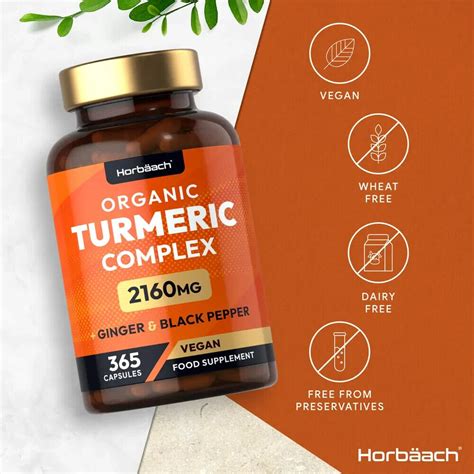 Turmeric Complex With Ginger Black Pepper 2160 Mg Organic 365 Cap