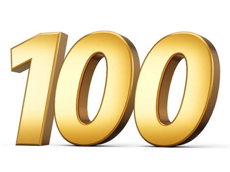 Premium Photo | 3d Shiny Gold Number 100 Hundred 3d Gold Number ...