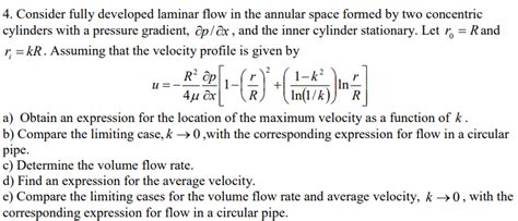 Answered 4 Consider Fully Developed Laminar Bartleby