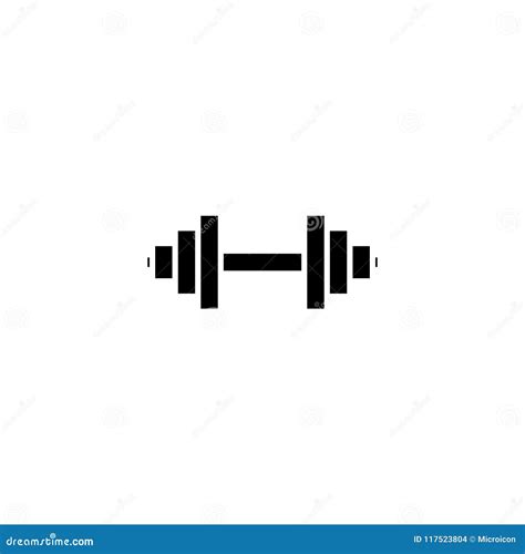 Barbell Black Icon Concept. Barbell Flat Vector Symbol, Sign ...