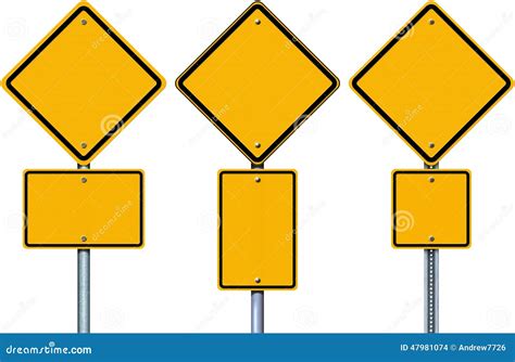 Blank Yellow Road Signs Stock Photo Image Of Rough 47981074