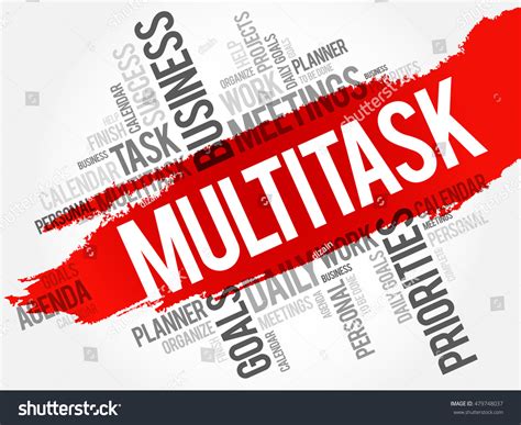 Multitask Word Cloud Business Concept Background Stock Illustration