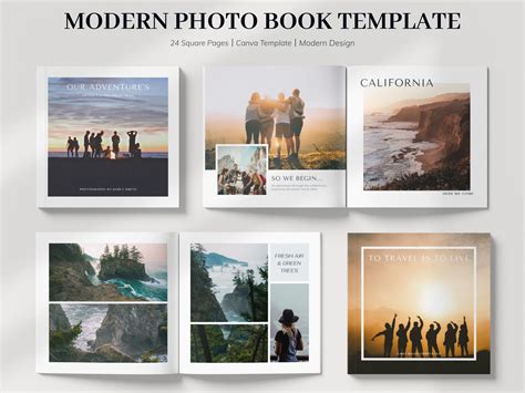 Modern Travel Photo Book Template Photo Album Template Etsy México